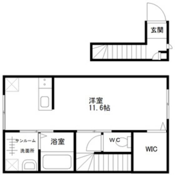 FELICE二俣新町B棟(ワンルーム/2階)の間取り写真