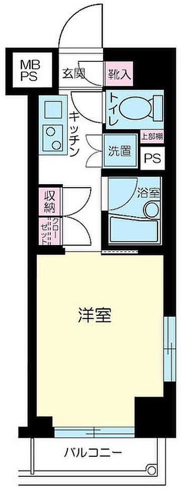 ルーブル日本橋(1K/4階)の間取り写真