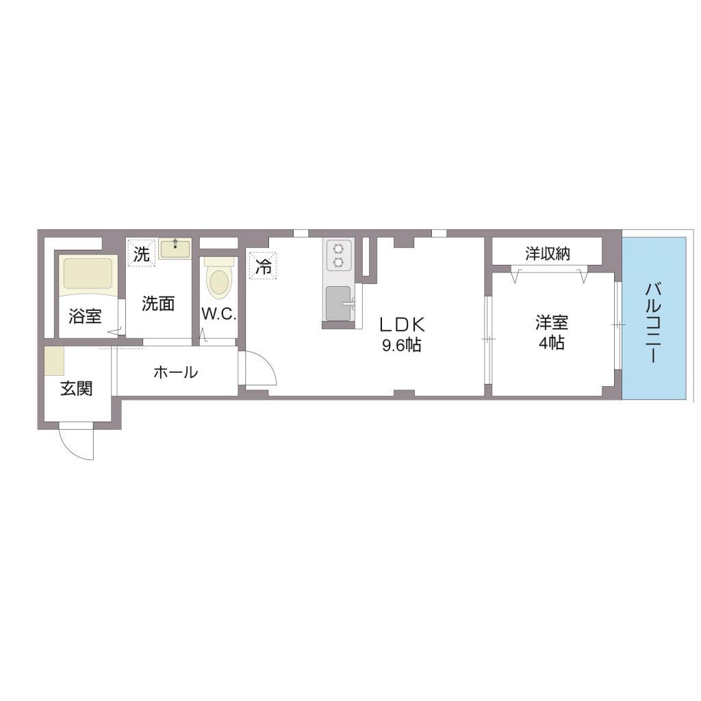 サンビューノ仲町台(1LDK/3階)の間取り写真