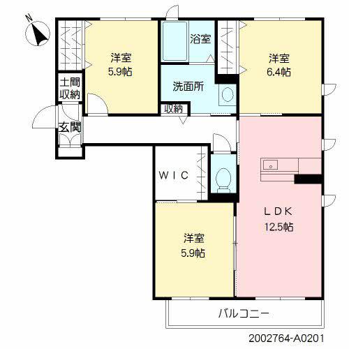 シュプレム(3LDK/2階)の間取り写真