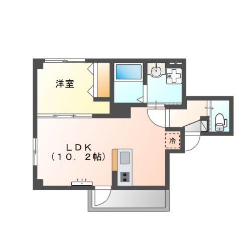 BAJIRA(1LDK/2階)の間取り写真