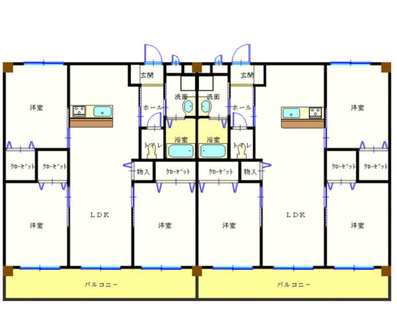 プランドール6番館(3LDK/4階)の間取り写真