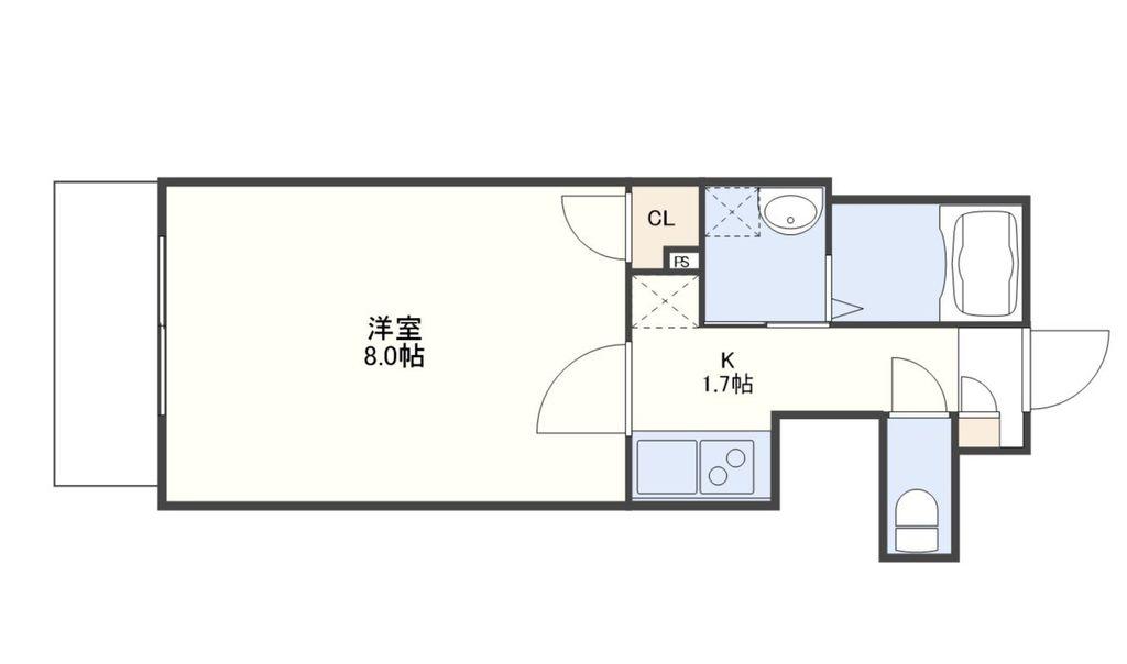 FORBIS稲荷町(1K/5階)の間取り写真