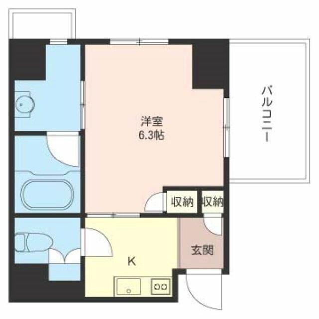 オーキッドレジデンス品川(1K/6階)の間取り写真