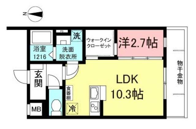 フォルトゥーナ富士見町(1LDK/1階)の間取り写真