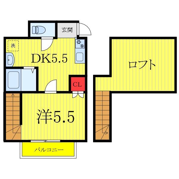 ARTE 伊刈(1DK/1階)の間取り写真