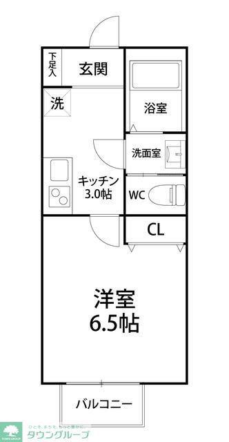 キャメル西大宮(1K/2階)の間取り写真
