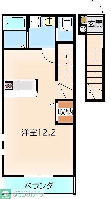 桜木北2丁目共同(ワンルーム/2階)の間取り写真