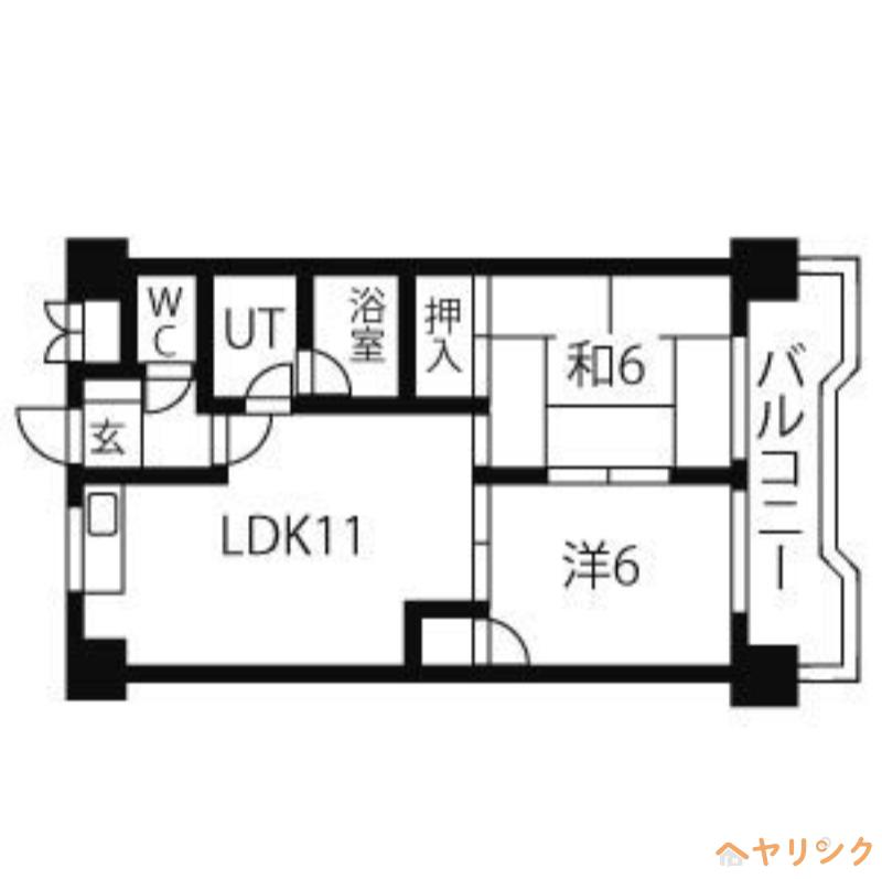 マジェスティハイツ御成(2LDK/3階)の間取り写真