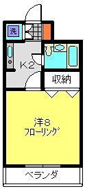 ベルエムズ(1K/2階)の間取り写真
