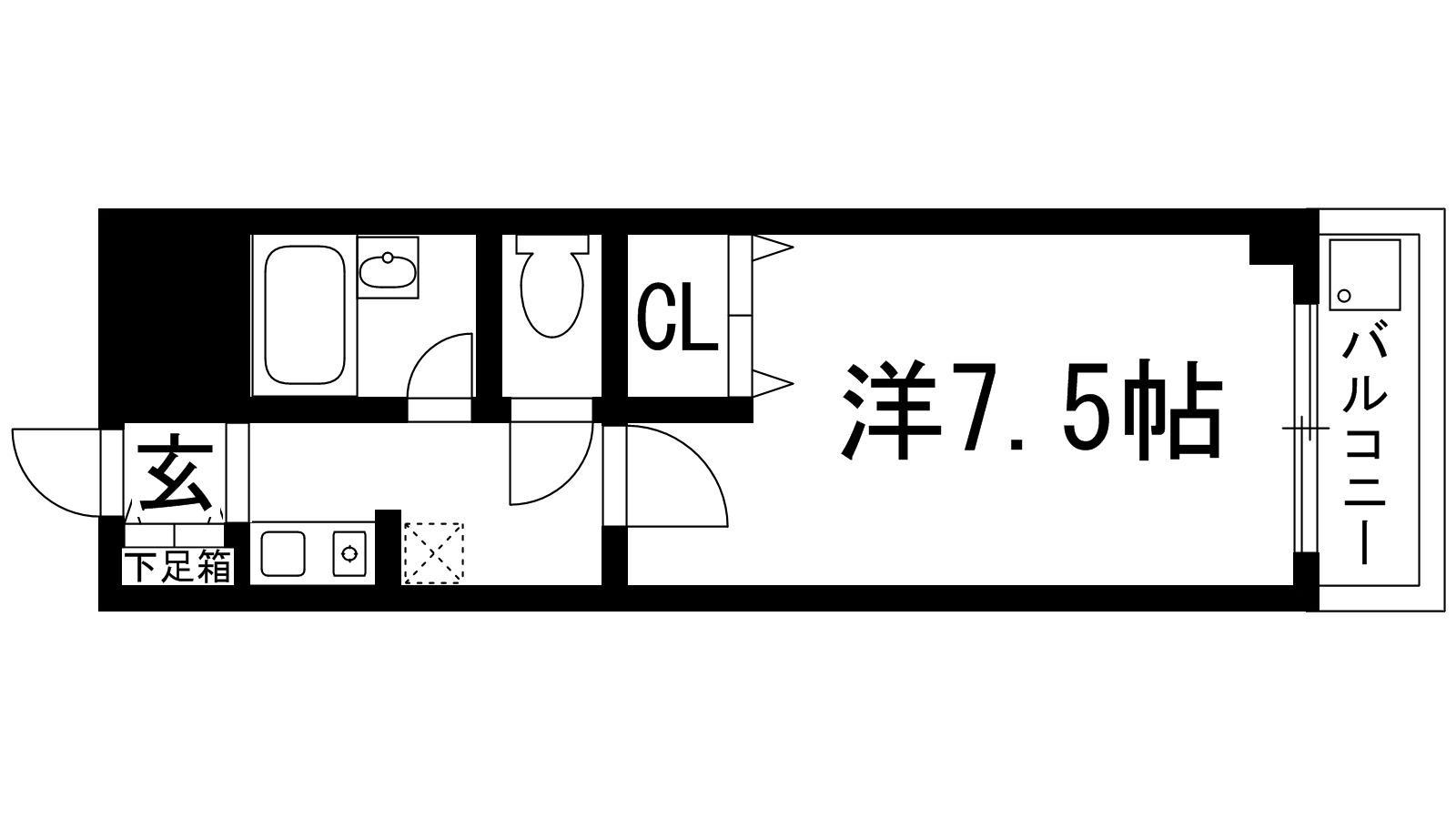 阪急宝塚線 川西能勢口駅 徒歩5分 6階建 築29年(1K/5階)の間取り写真