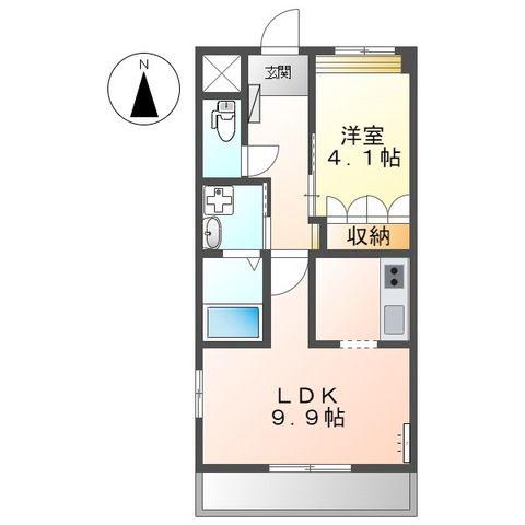 リジュール(1LDK/3階)の間取り写真