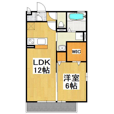 タウンハウスロエアスE(1LDK/1階)の間取り写真