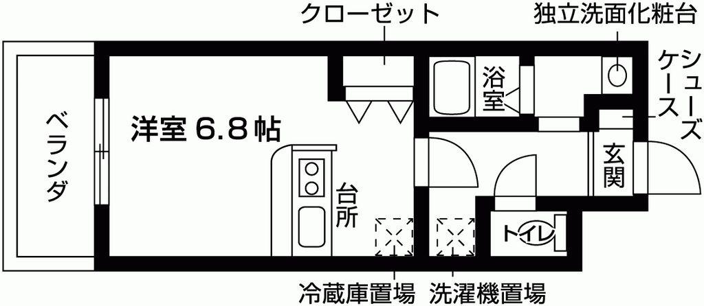 ロイヤルドミトリー同志社前(1K/3階)の間取り写真