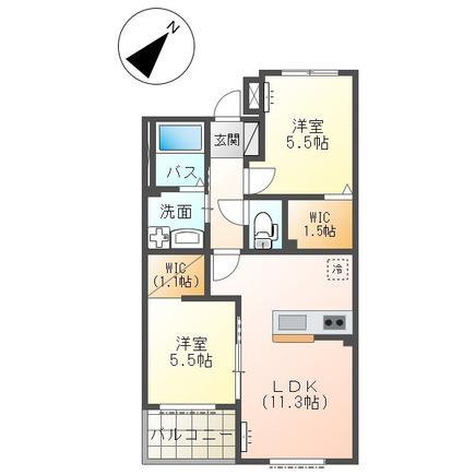 ESPOIR(2LDK/2階)の間取り写真