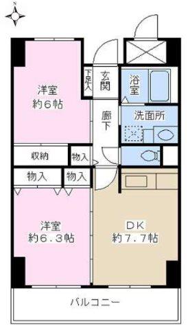ラフィネ淀川(2DK/10階)の間取り写真