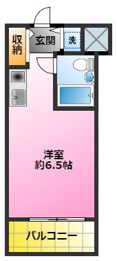 ライオンズプラザ元住吉(ワンルーム/2階)の間取り写真
