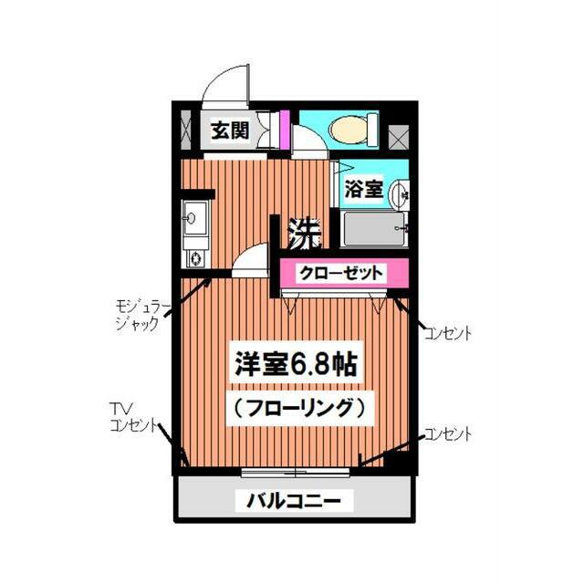 メゾン・ノア(1K/2階)の間取り写真