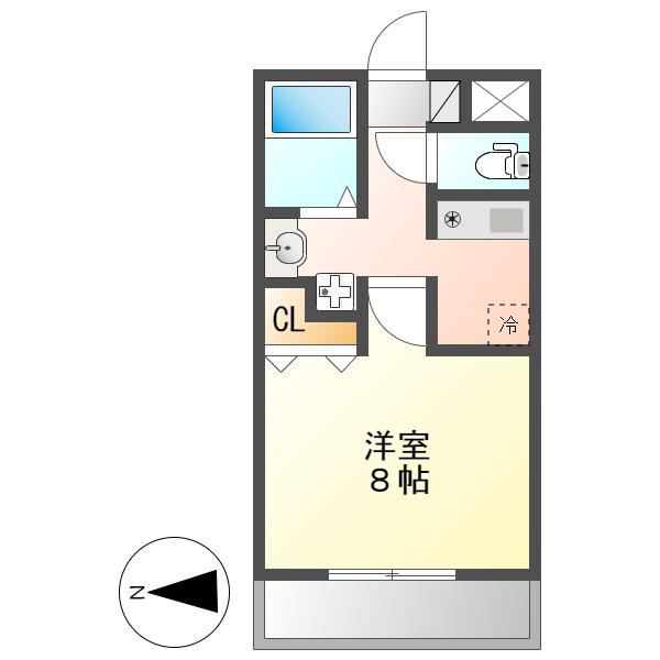 キャノンピア鶴舞(1K/3階)の間取り写真