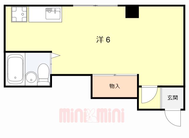 フラワーマンション(ワンルーム/4階)の間取り写真
