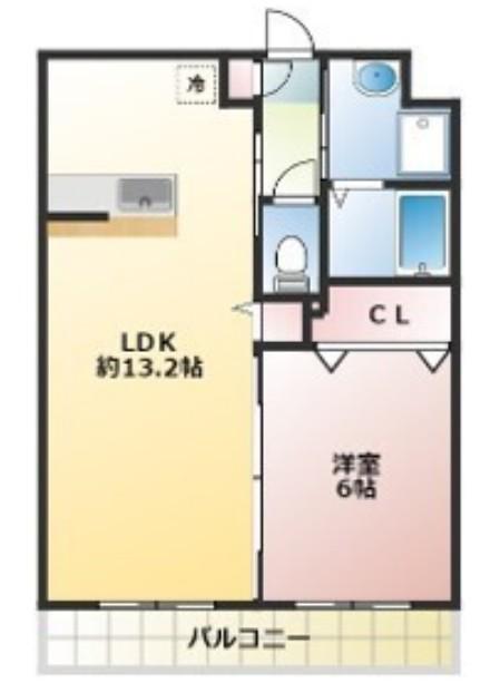 アルベージュ(1LDK/1階)の間取り写真