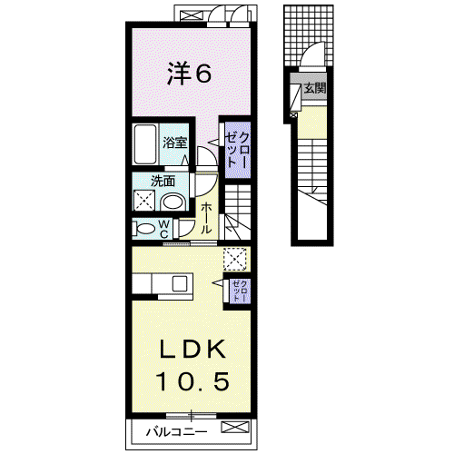コッティ30(1LDK/2階)の間取り写真