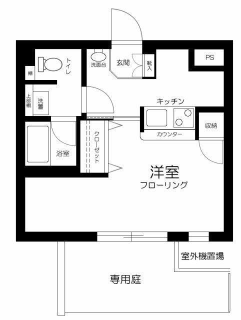 カリーノ池袋(1K/1階)の間取り写真