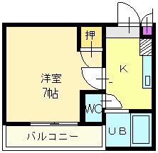 カリエなかもず(1K/1階)の間取り写真