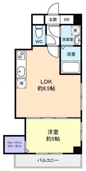COMFORTABLE緑が丘II(1LDK/2階)の間取り写真