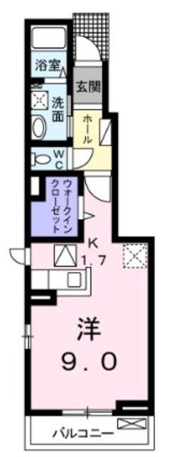 ハーコット(ワンルーム/1階)の間取り写真