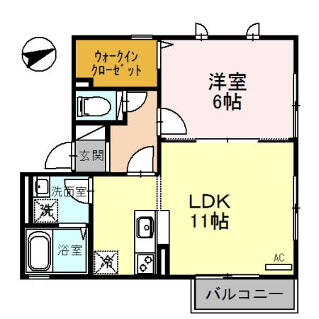 LOHAS・CASA(1LDK/2階)の間取り写真