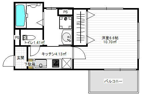 S APT.王居殿III(1K/1階)の間取り写真