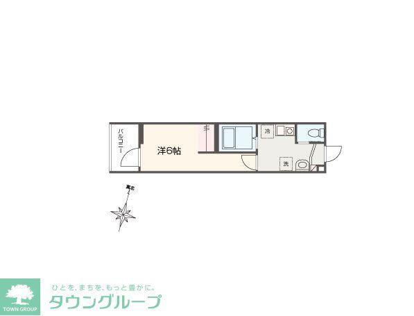 MELLAS南浦和V(1K/2階)の間取り写真