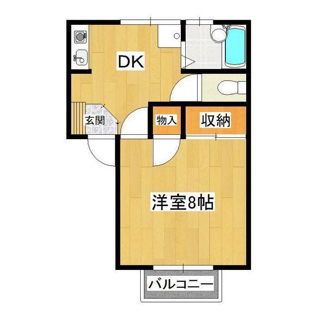 桂コーポウエスト(1K/2階)の間取り写真