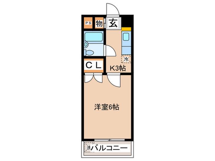 コーポアビコ(1K/5階)の間取り写真