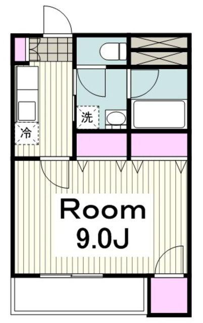 SANCTUARY COURT(1K/1階)の間取り写真