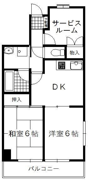 エスアール高崎ビル(2SDK/7階)の間取り写真