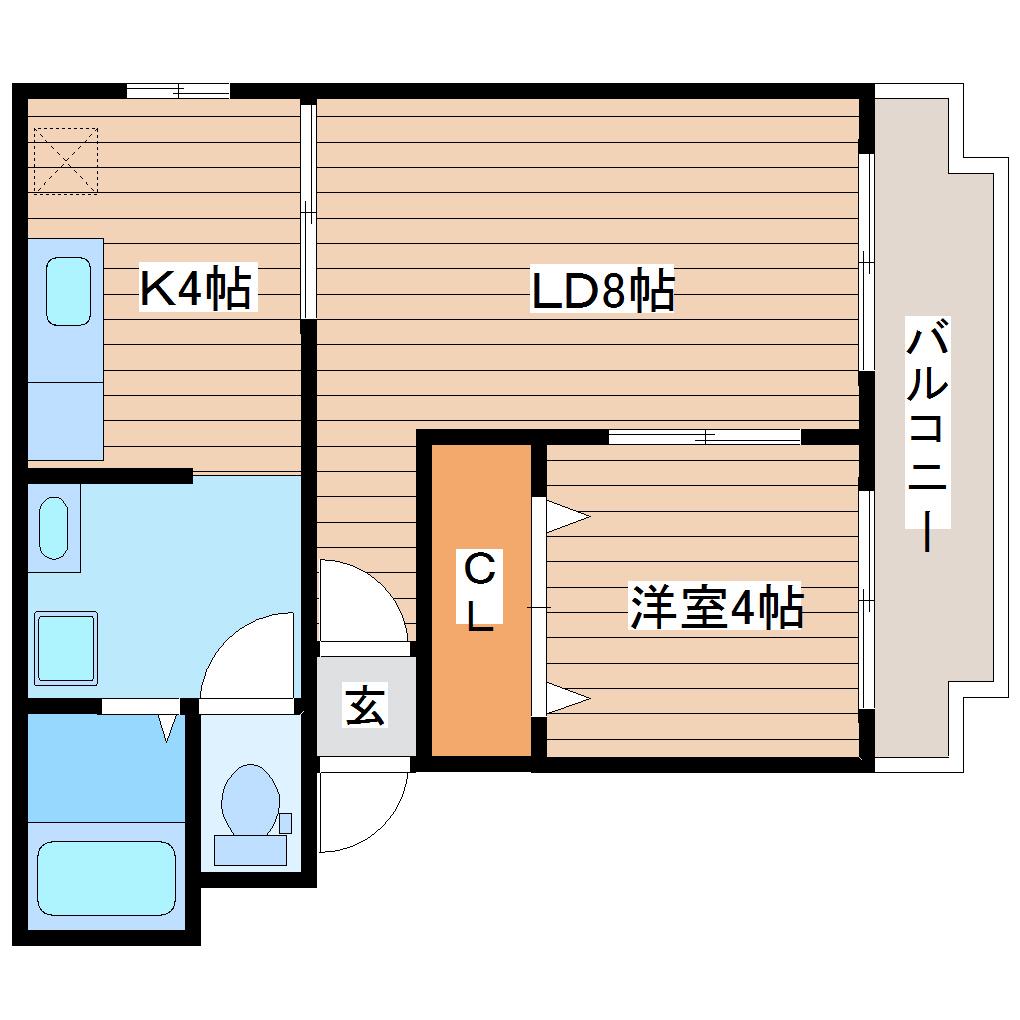 サンフラワー東照宮(1LDK/2階)の間取り写真