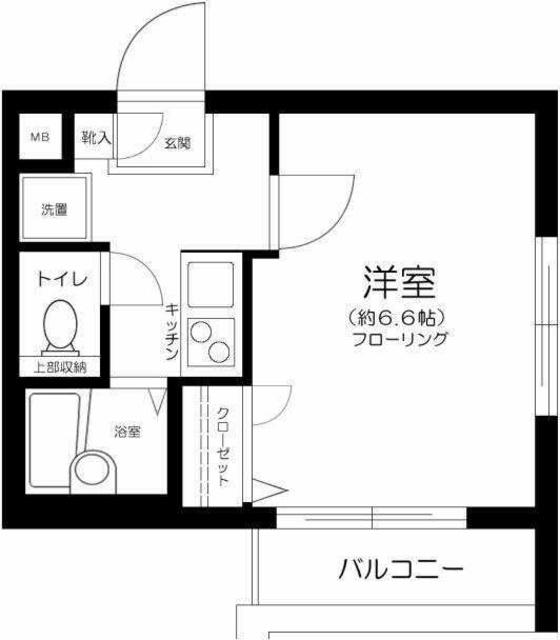 プレール・ドゥーク新中野(1K/1階)の間取り写真
