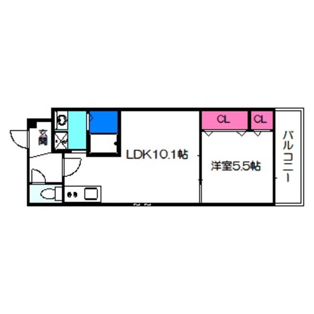 WISHパレス(1LDK/3階)の間取り写真