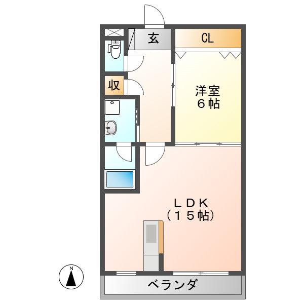 ラ フェスタ(1LDK/3階)の間取り写真