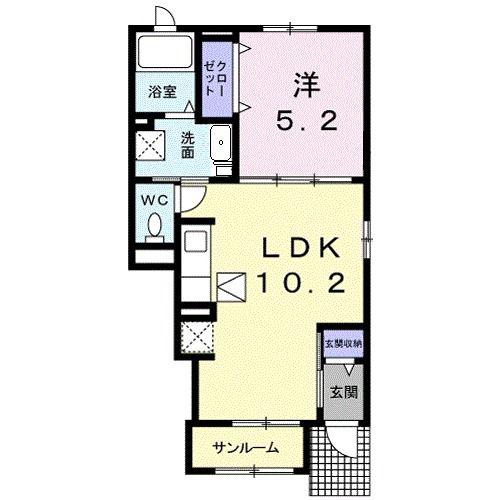 クレメント(1LDK/1階)の間取り写真