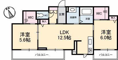 FORTUNA NAKASUJI(2LDK/3階)の間取り写真