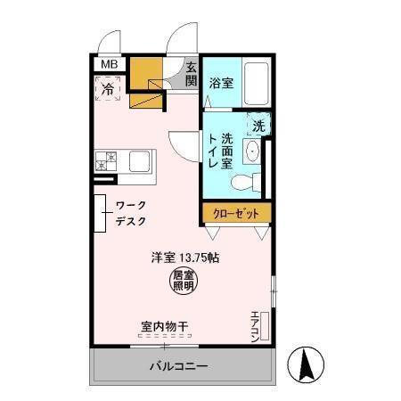 BIZ STAY 木更津(ワンルーム/3階)の間取り写真