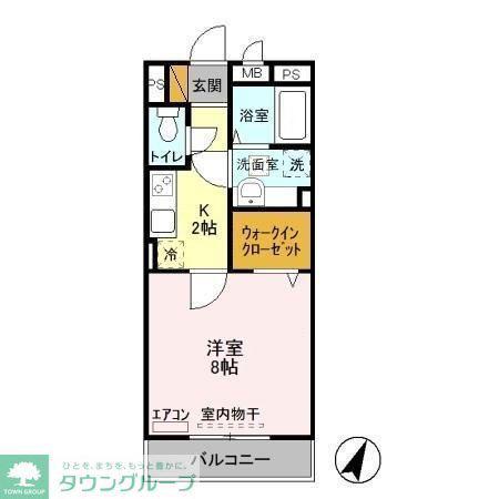 グランメール(1K/3階)の間取り写真