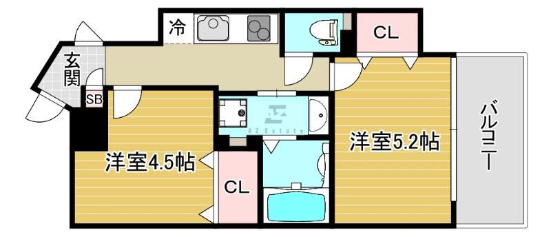 BLDK THEATER(1DK/11階)の間取り写真