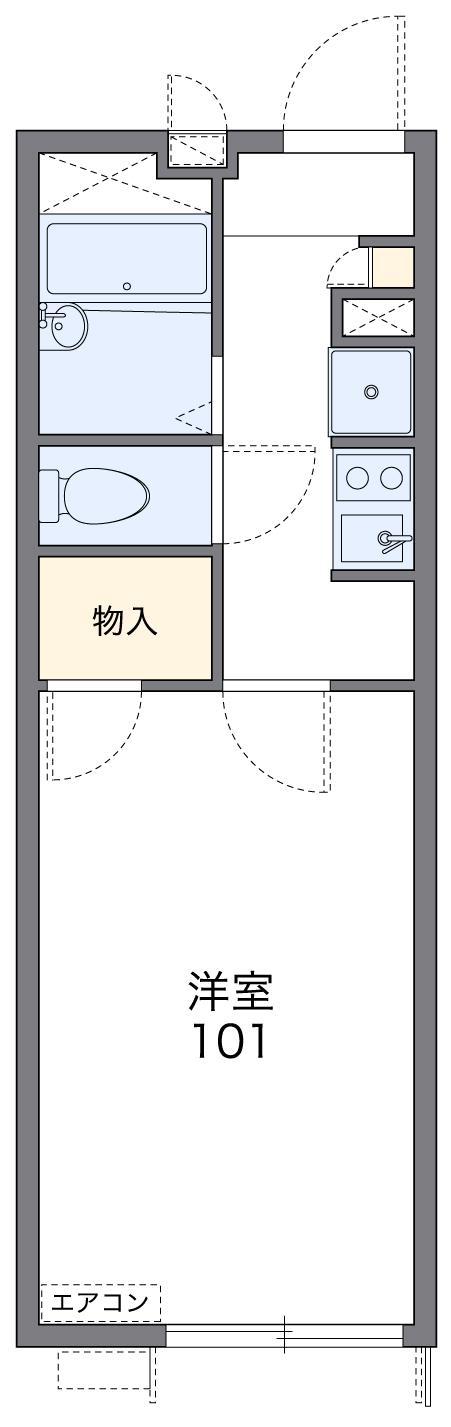 レオパレス友沢(1K/2階)の間取り写真