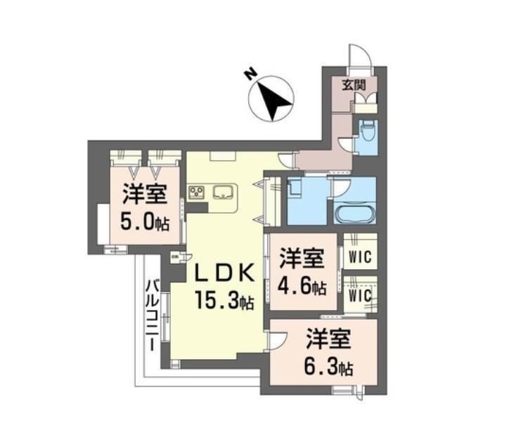 ドメイン24(3LDK/1階)の間取り写真