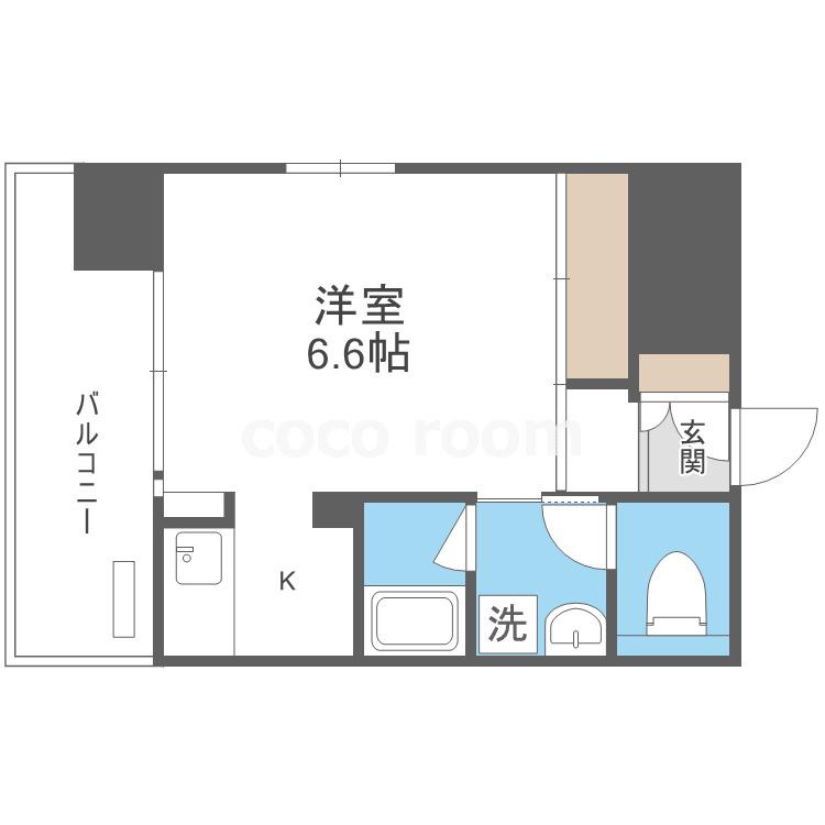 ジュネーゼ京町堀パークサイド(1K/9階)の間取り写真