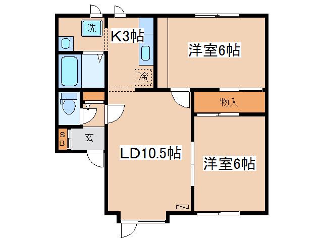 クレインハイツ(2LDK/2階)の間取り写真